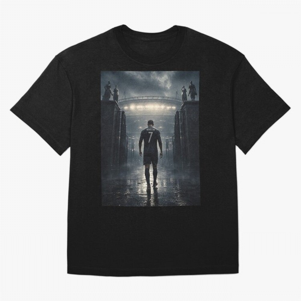 CR7 Entering a Stadium Legend Oversized T-Shirt Make Your Look Match FIFA World Cup 2026 Capturing CR7 and Messi, France Energy, Sports Nostalgia, International Competition, Famous Players and Unforgettable Victories; Perfect for People Who Love