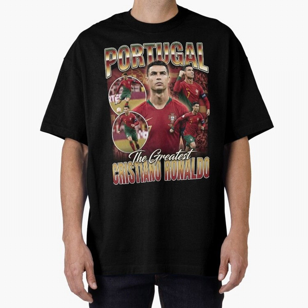 Cristiano Ronaldo Portugal Vintage Oversized T-Shirt Join the Countdown to the FIFA World Cup 2026 USA Canada Mexico Journey through Cristiano Ronaldo Highlights, England Pride, Vintage Soccer Flavor, Modern Football Stars, National Flags and Final