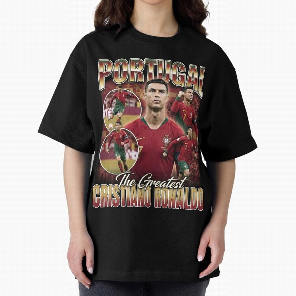 Cristiano Ronaldo Portugal Vintage Oversized T-Shirt Join the Countdown to the FIFA World Cup 2026 USA Canada Mexico Journey through Cristiano Ronaldo Highlights, England Pride, Vintage Soccer Flavor, Modern Football Stars, National Flags and Final