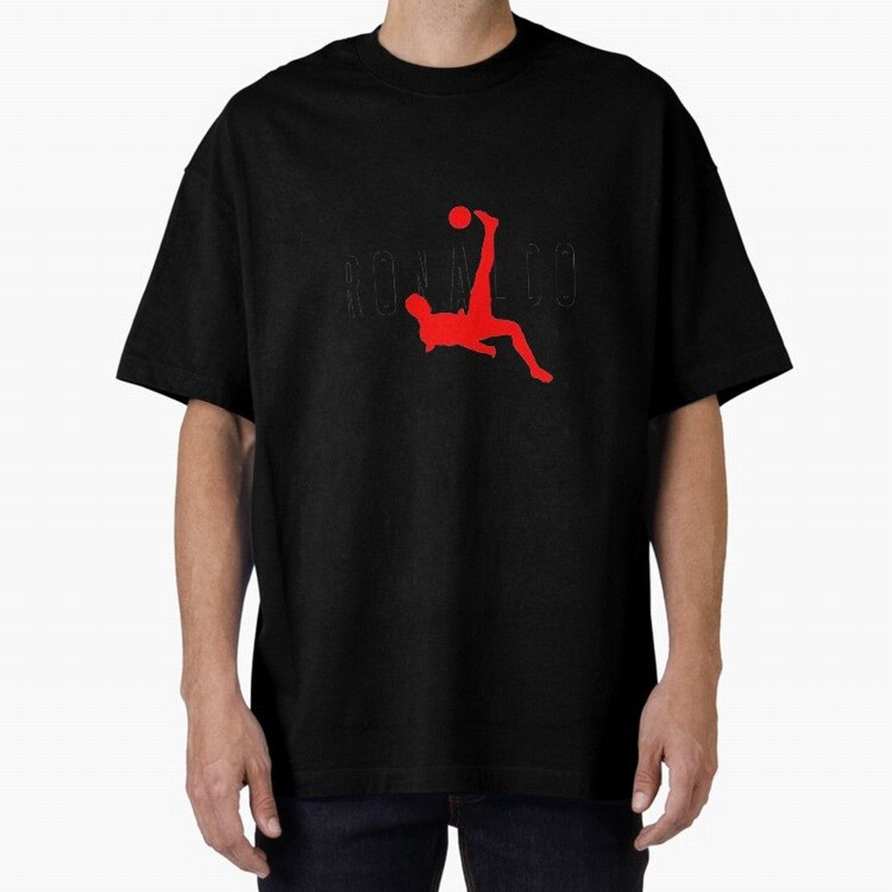 Air Ronaldo Oversized T-Shirt Fuel Your Fan Pride for the FIFA World Cup 2026 Journey through Messi and Cristiano Ronaldo Highlights, Argentina and Brazil Pride, Vintage Soccer Flavor, Modern Football Stars, National Flags and Final Night Emotion;