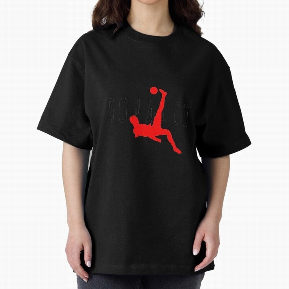 Air Ronaldo Oversized T-Shirt Fuel Your Fan Pride for the FIFA World Cup 2026 Journey through Messi and Cristiano Ronaldo Highlights, Argentina and Brazil Pride, Vintage Soccer Flavor, Modern Football Stars, National Flags and Final Night Emotion;
