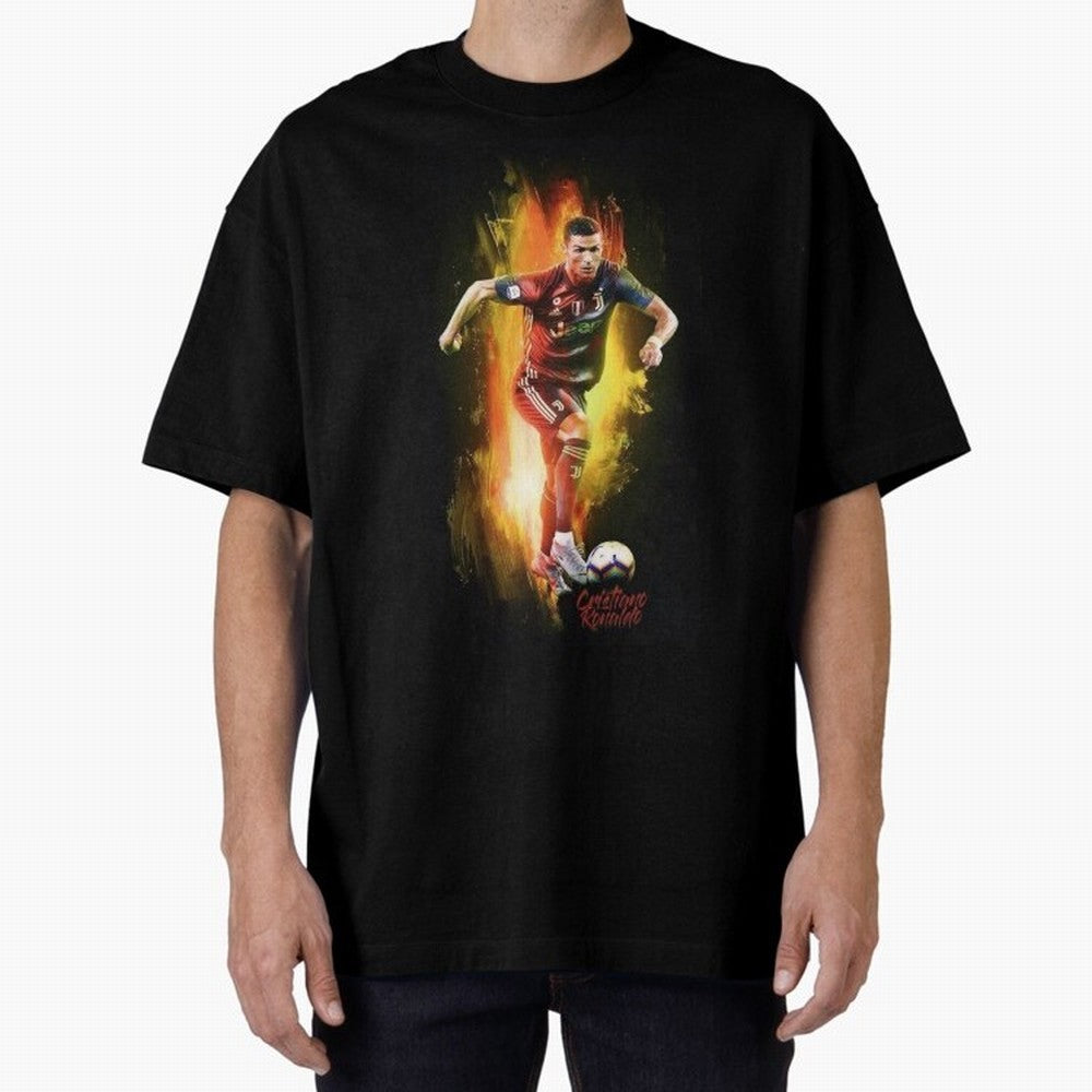 Ronaldo Wallpaper Oversized T-Shirt Get Ready for the FIFA World Cup 2026 USA Canada Mexico Journey through Haaland and Mbappe Highlights, France and Portugal Pride, Classic Soccer Heritage, Championship Pressure, Fan Loyalty and International