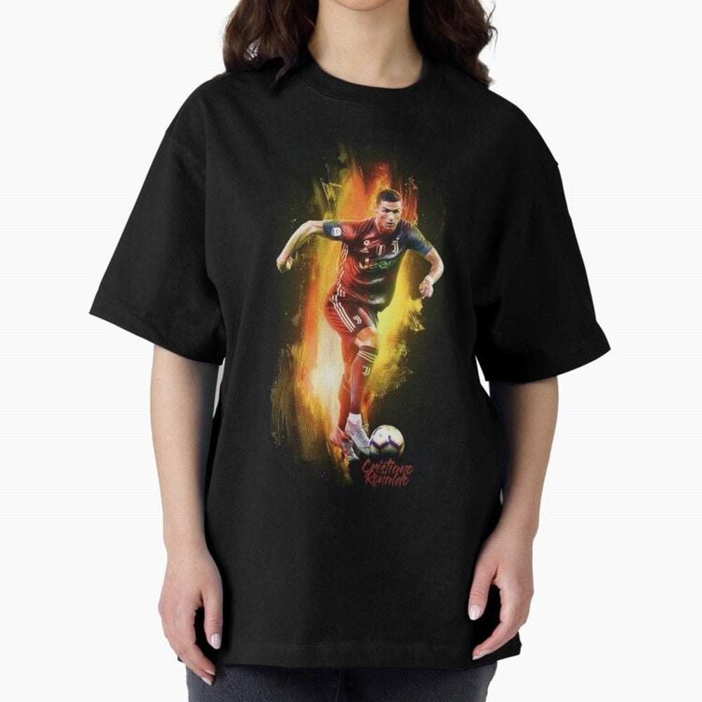 Ronaldo Wallpaper Oversized T-Shirt Get Ready for the FIFA World Cup 2026 USA Canada Mexico Journey through Haaland and Mbappe Highlights, France and Portugal Pride, Classic Soccer Heritage, Championship Pressure, Fan Loyalty and International