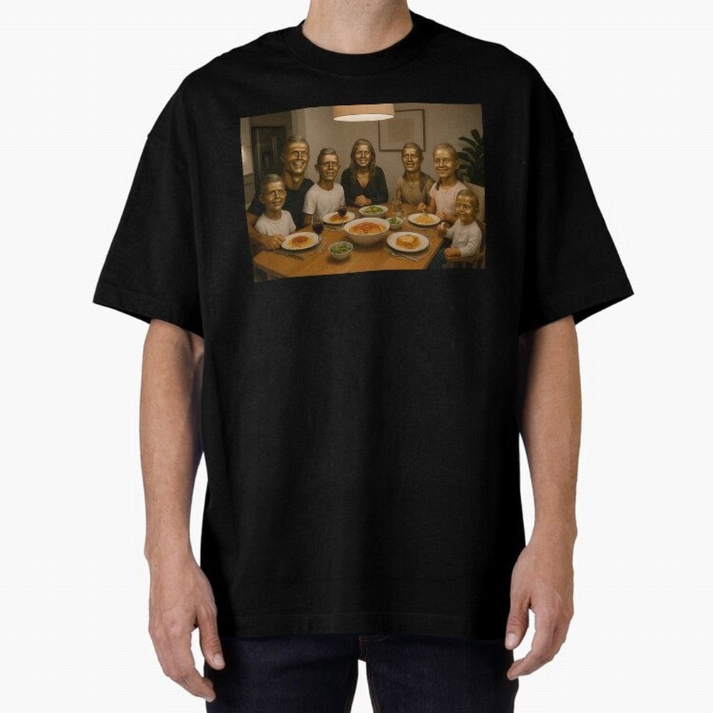 Ronaldo Bust Family Dinner Oversized T-Shirt Feel FIFA World Cup 2026 Group Stage for Fans of CR7 and Brazil, Bringing Sports Nostalgia, International Competition, Famous Players and Unforgettable Victories; Made for Collectors Who Enjoy Iconic