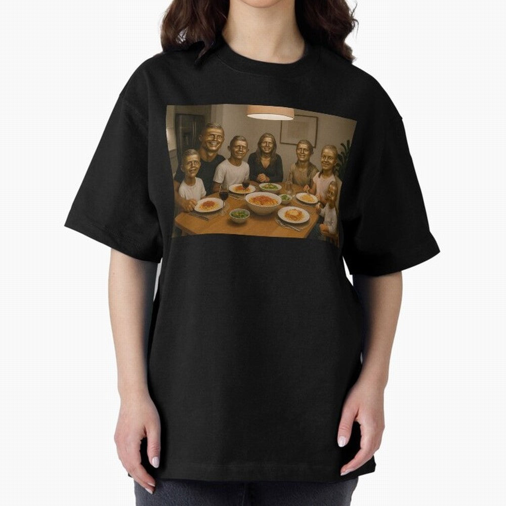Ronaldo Bust Family Dinner Oversized T-Shirt Feel FIFA World Cup 2026 Group Stage for Fans of CR7 and Brazil, Bringing Sports Nostalgia, International Competition, Famous Players and Unforgettable Victories; Made for Collectors Who Enjoy Iconic