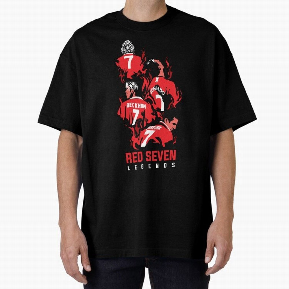 The Red Seven - Man Utd Oversized T-Shirt Show Up for the Glory of Match Day Hype around FIFA World Cup 2026 USA Canada Mexico, Mbappe, England and Germany, Match Day Excitement, Supporter Culture, Golden Goals and Global Football Passion; Made for