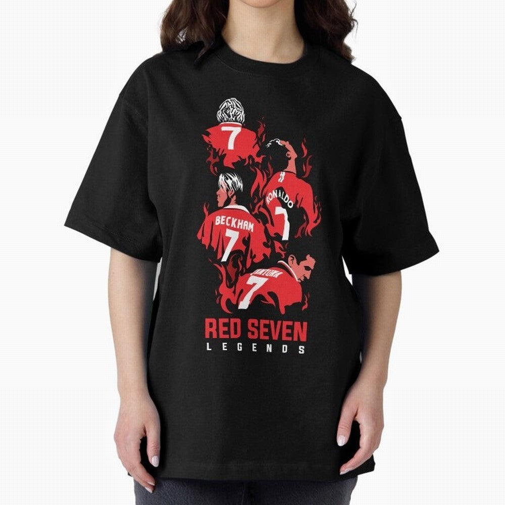 The Red Seven - Man Utd Oversized T-Shirt Show Up for the Glory of Match Day Hype around FIFA World Cup 2026 USA Canada Mexico, Mbappe, England and Germany, Match Day Excitement, Supporter Culture, Golden Goals and Global Football Passion; Made for