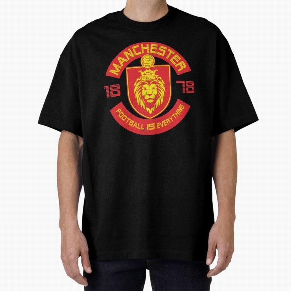 Football Is Everything - Manchester Squad Retro Oversized T-Shirt Honor the Football Icons of FIFA World Cup 2026 USA Canada Mexico Spirit, Inspired by Germany, Haaland, Retro Football Energy, Iconic Rivalries, Trophy Chase Drama and Stadium