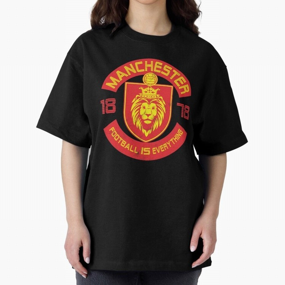 Football Is Everything - Manchester Squad Retro Oversized T-Shirt Honor the Football Icons of FIFA World Cup 2026 USA Canada Mexico Spirit, Inspired by Germany, Haaland, Retro Football Energy, Iconic Rivalries, Trophy Chase Drama and Stadium
