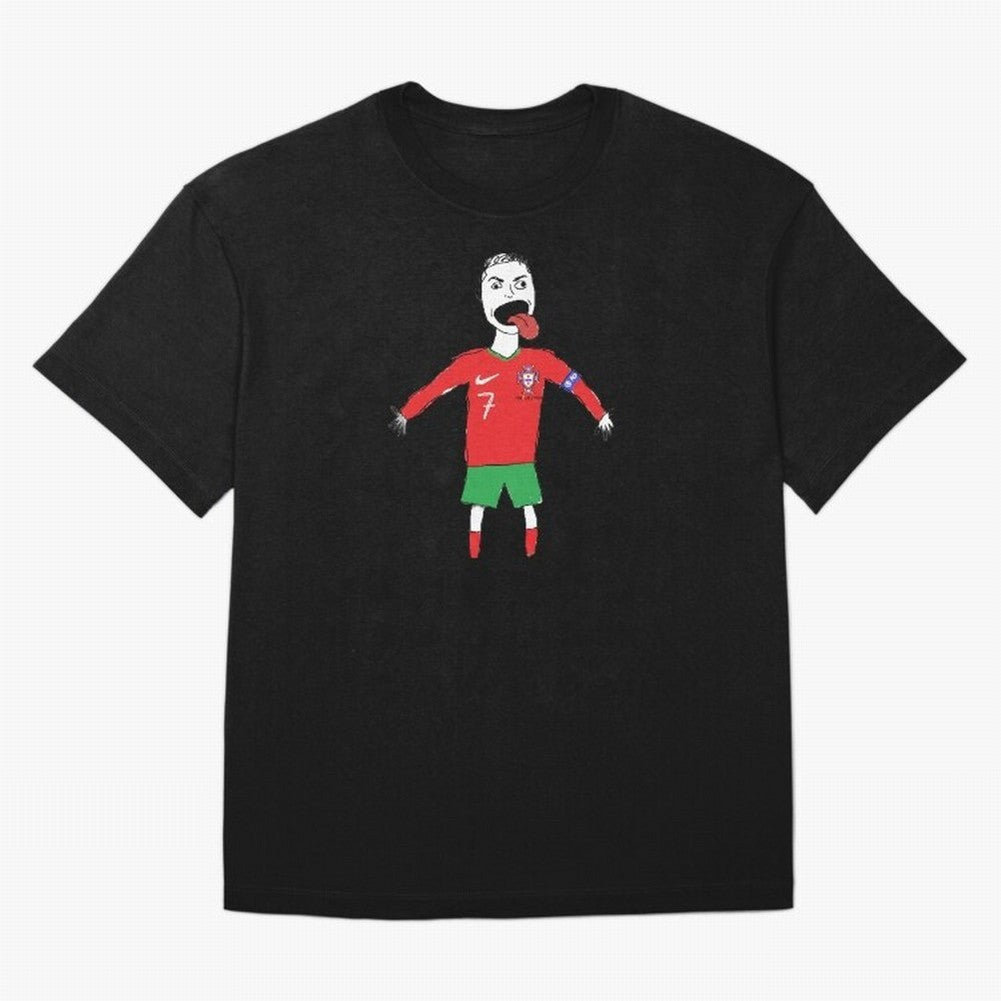 Badly Drawn Ronaldo Oversized T-Shirt Back the Journey through Match Day Hype around FIFA World Cup 2026 Group Stage, Haaland and Mbappe, Germany, Global Supporter Spirit, Legendary Goals, National Colors and Tournament Celebration; Perfect for