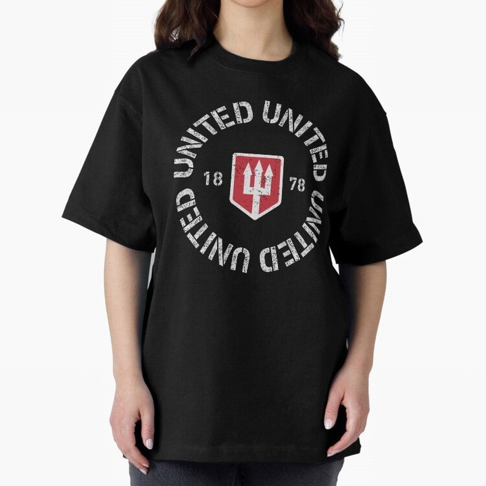 Manchester United Retro Vintage Oversized T-Shirt Celebrate Unforgettable Nights in Global Football Passion for FIFA World Cup 2026, Capturing Neymar, Haaland and Cristiano Ronaldo, Spain and Netherlands, Football Festival Excitement, Trophy