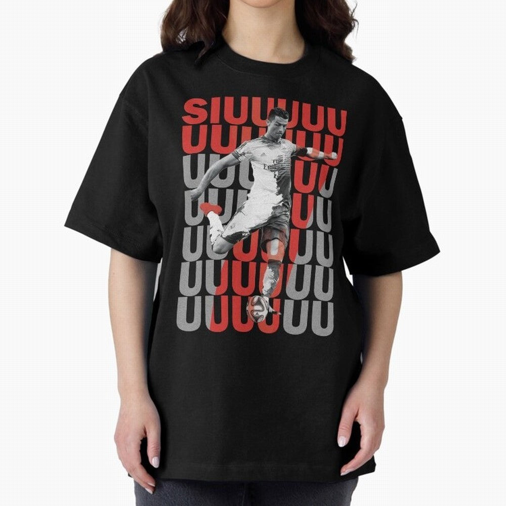 Siuuuuuu Cristiano Ronaldo Oversized T-Shirt Bring Legendary Rivalry Energy to FIFA World Cup 2026 USA Canada Mexico for Fans of Haaland and Mbappe and England, Bringing Vintage Soccer Flavor, Modern Football Stars, National Flags and Final Night