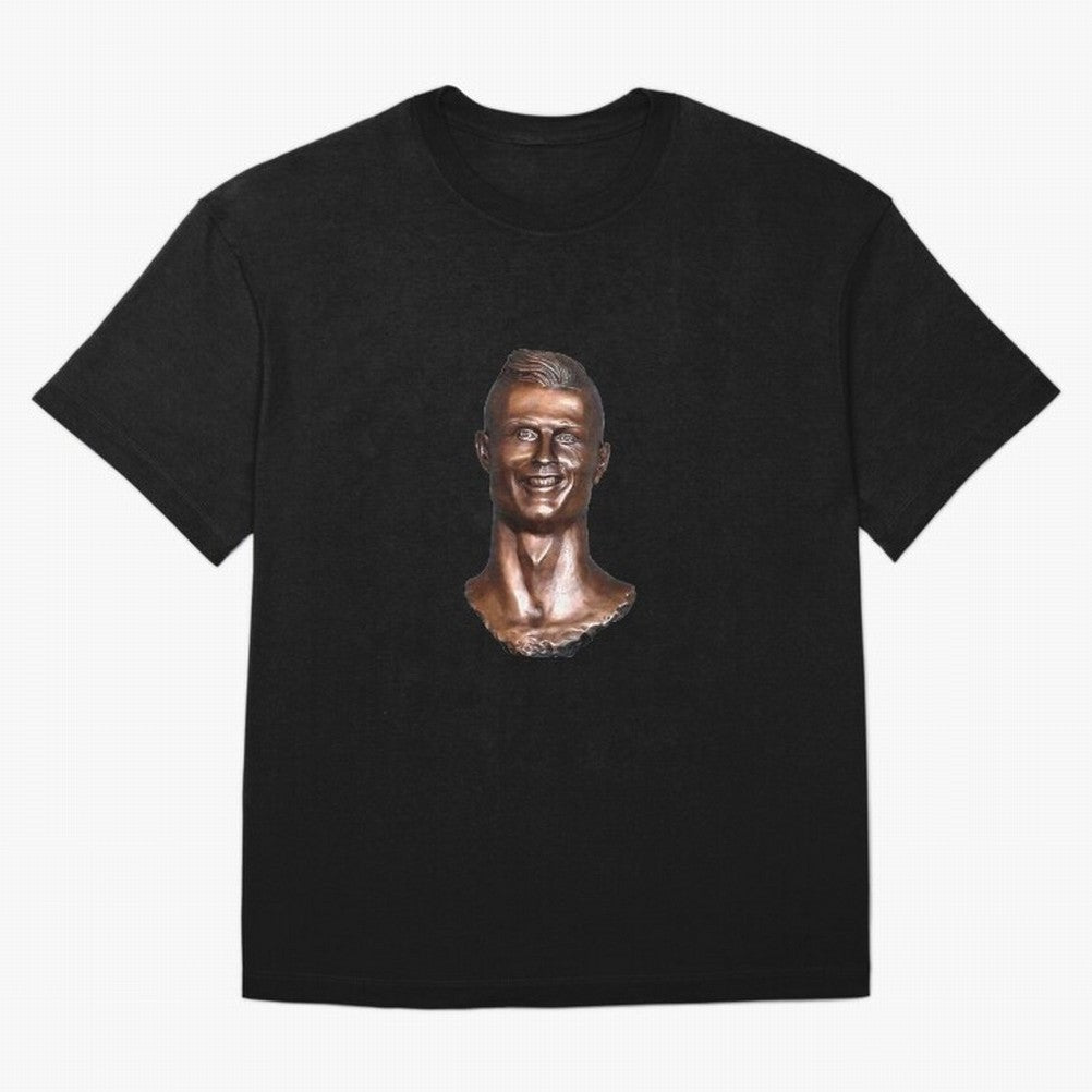 Cristiano Ronaldo Statue Oversized T-Shirt Bring Retro Soccer Energy to the FIFA World Cup 2026 USA Canada Mexico Journey through Messi, CR7 and Mbappe Highlights, Portugal, Spain and Germany Pride, Stadium Memories, Football Loyalty, International