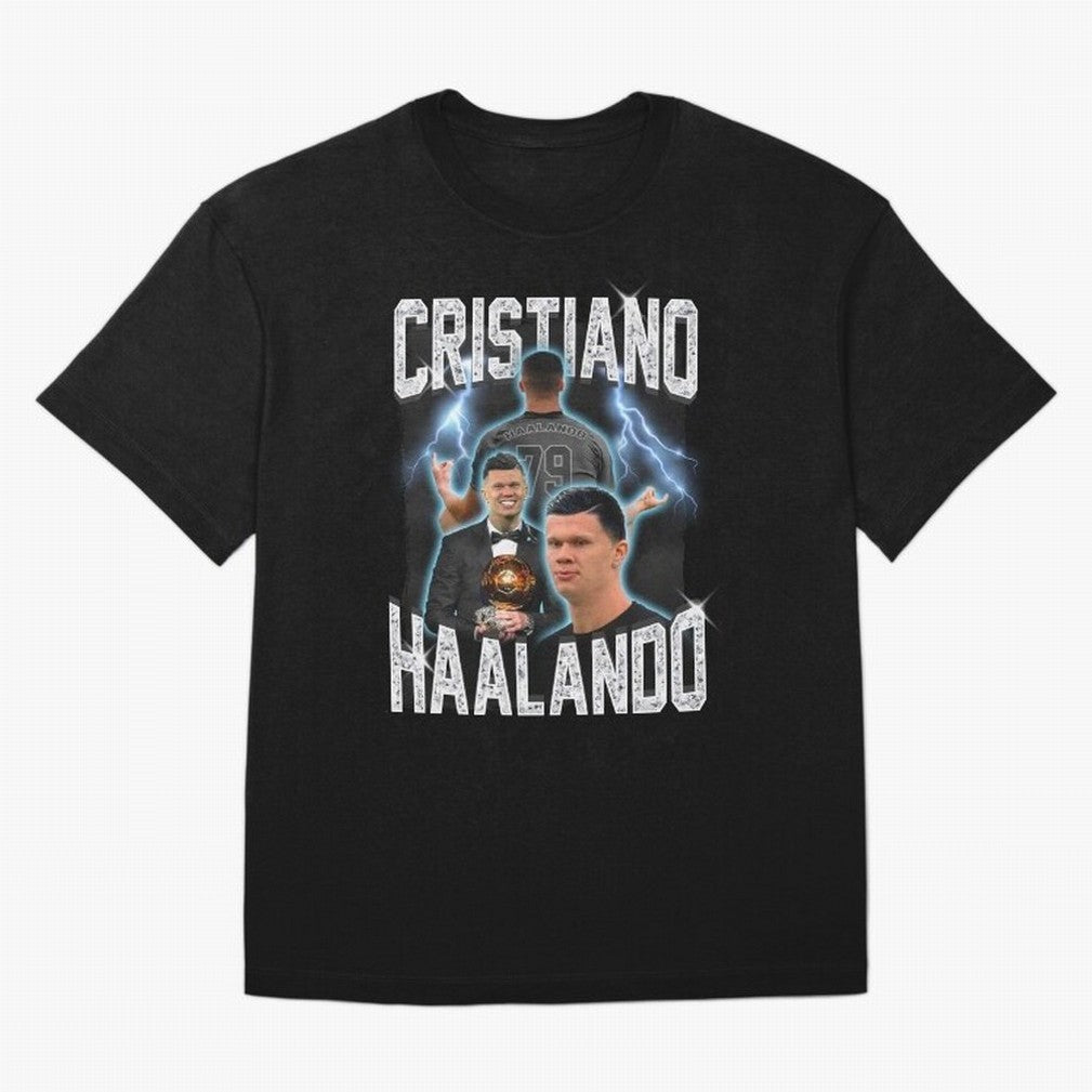 Cristiano Haalando Oversized T-Shirt Keep the Match Day Mood of FIFA World Cup 2026 USA Canada Mexico Spirit, Featuring Spain and Netherlands, Haaland, Game Day Rituals, Football Legends, Country Pride and the Road to the Final; Ideal for Football