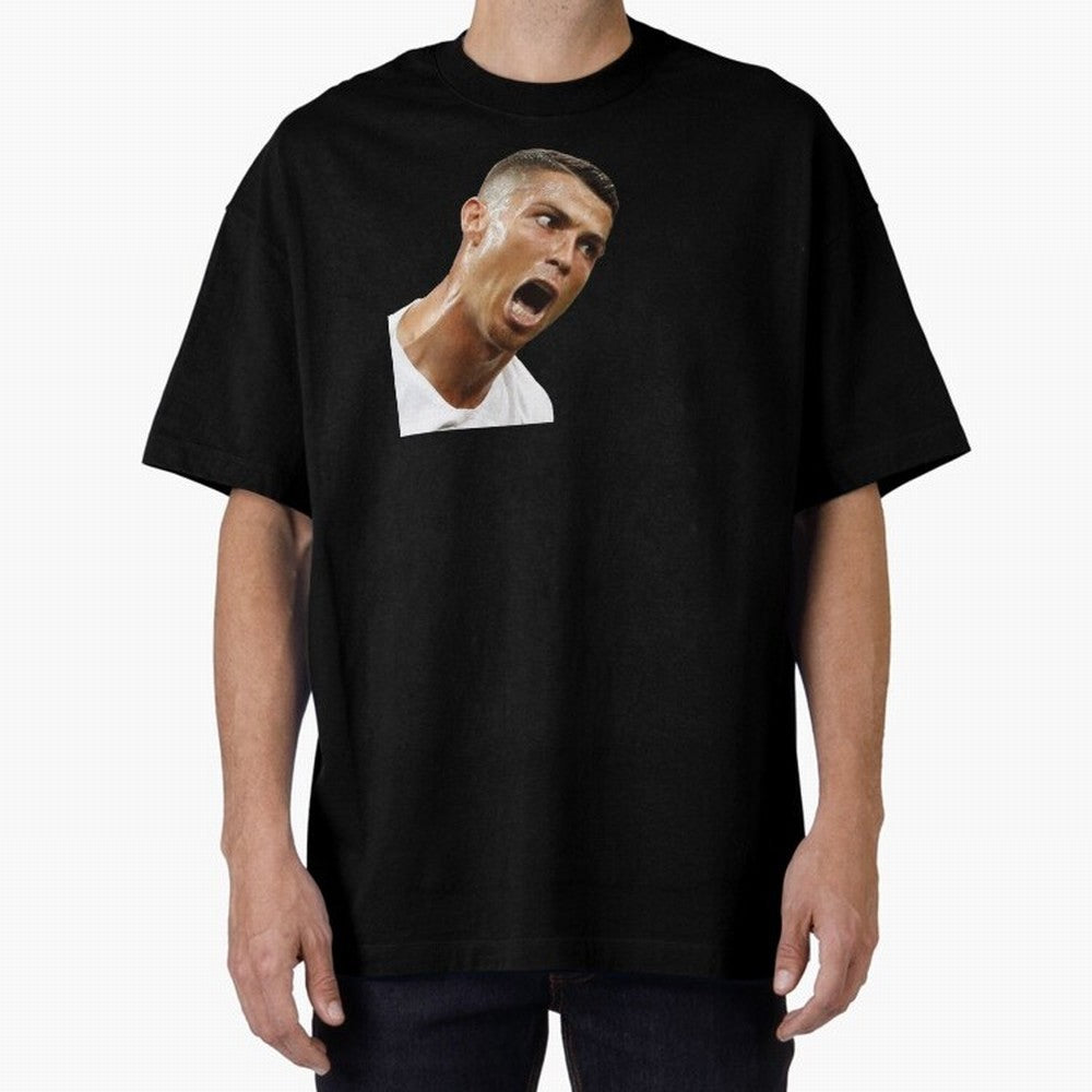 cristiano ronaldo siuuu meme Oversized T-Shirt Create FIFA World Cup 2026 for Fans of Messi, Neymar and Mbappe and Spain, Bringing Championship Spirit, Famous Goals, Roaring Crowds and International Football Unity; Great for Watch Parties, Sports