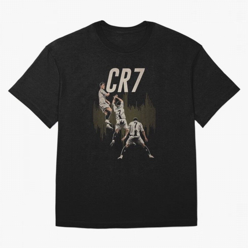 Illustration Ronaldo Design Oversized T-Shirt Join Supporters Worldwide for the FIFA World Cup 2026 Journey through Messi, Neymar and Mbappe Highlights, Portugal, Spain and Germany Pride, Goal Celebration Energy, Supporter Heritage, Football Icons