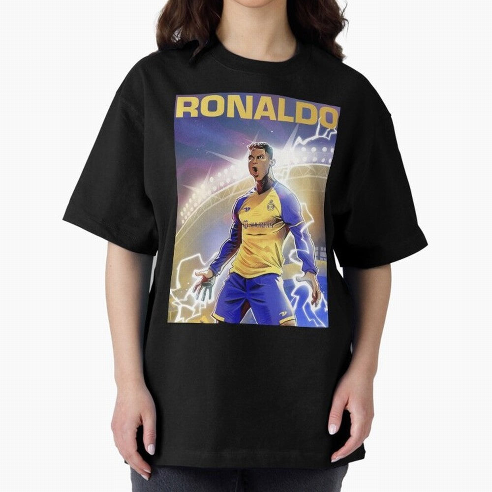 Ronaldo Al-Nassr Football Club - Oversized T-Shirt Show Passion for the Stars of Match Day Hype around FIFA World Cup 2026 Group Stage, Haaland, England and Germany, Stadium Memories, Football Loyalty, International Chants and Championship