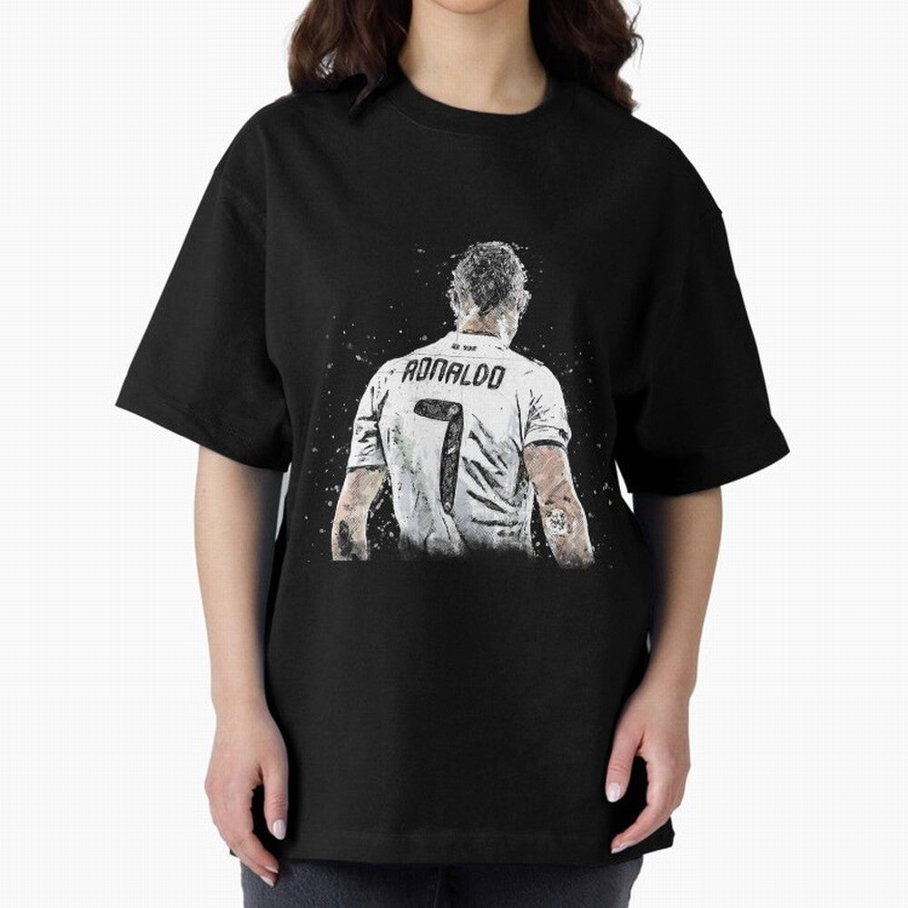 Cristiano ronaldo back Oversized T-Shirt Feel the Roar of FIFA World Cup 2026 USA Canada Mexico Centered on Mbappe, England, France and Netherlands Energy, Champion Mindset, Group Stage Buzz, Knockout Tension and Passionate Fan Culture; Made for