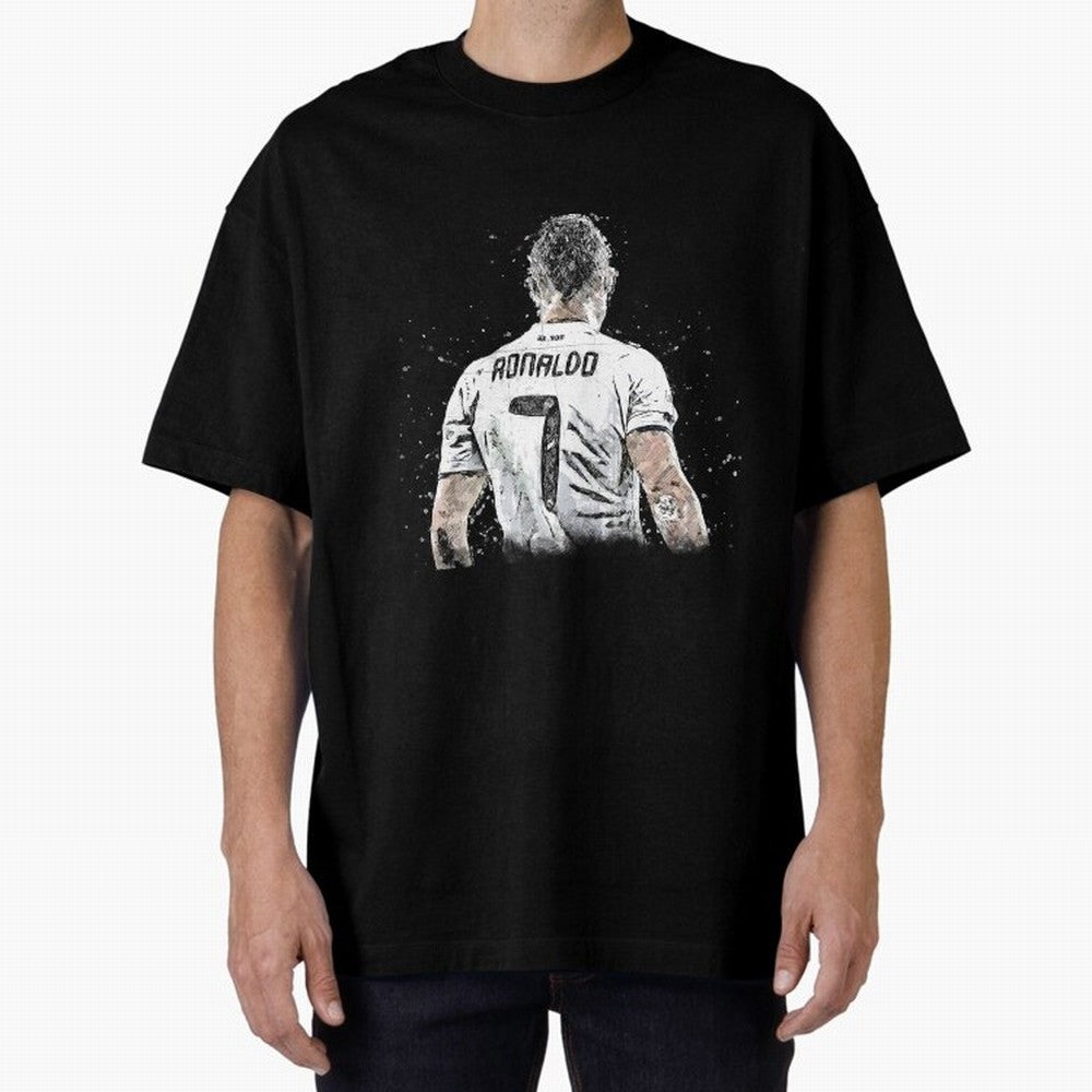Cristiano ronaldo back Oversized T-Shirt Feel the Roar of FIFA World Cup 2026 USA Canada Mexico Centered on Mbappe, England, France and Netherlands Energy, Champion Mindset, Group Stage Buzz, Knockout Tension and Passionate Fan Culture; Made for