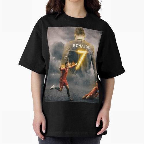 Aesthetic ronaldo poster Oversized T-Shirt Enjoy Match Day Hype around FIFA World Cup 2026 USA Canada Mexico, Neymar, Argentina, France and Brazil, Champion Mindset, Group Stage Buzz, Knockout Tension and Passionate Fan Culture; Created for Match