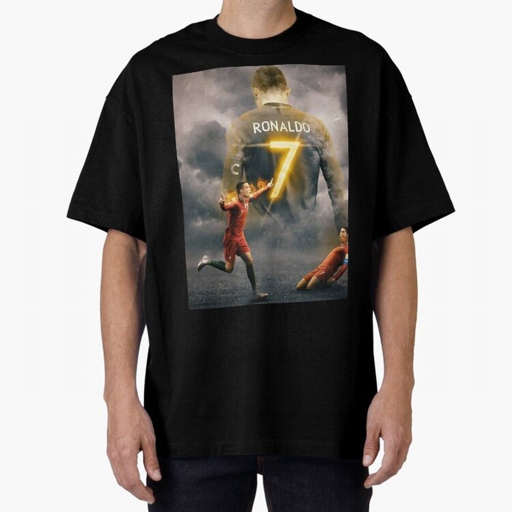 Aesthetic ronaldo poster Oversized T-Shirt Enjoy Match Day Hype around FIFA World Cup 2026 USA Canada Mexico, Neymar, Argentina, France and Brazil, Champion Mindset, Group Stage Buzz, Knockout Tension and Passionate Fan Culture; Created for Match