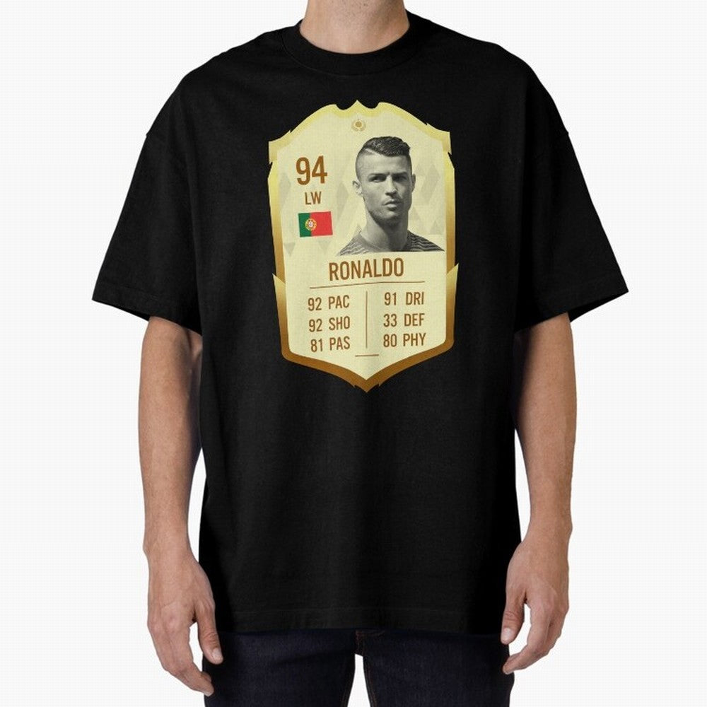 Cristiano Ronaldo Ultimate Card Oversized T-Shirt Honor Football Greatness during the FIFA World Cup 2026 Journey through CR7 Highlights, Germany Pride, Match Day Excitement, Supporter Culture, Golden Goals and Global Football Passion; Made for Die