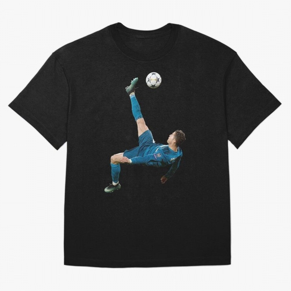 CRISTIANO RONALDO BICYCLE KICK Classic Oversized T-Shirt Remember Match Day Hype around FIFA World Cup 2026, Mbappe and Neymar, France and Portugal, Tournament Hype, Historic Matchups, Family Viewing Parties and Global Sports Pride; Perfect for