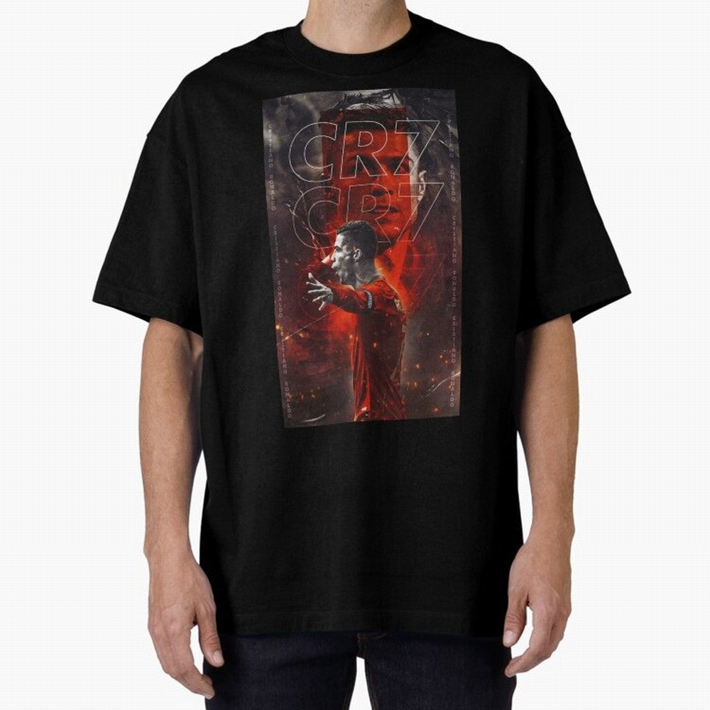 Cristiano Ronaldo Art Oversized T-Shirt Stand Out with Spirit from Global Football Passion for FIFA World Cup 2026, Inspired by Haaland, Brazil, Match Day Excitement, Supporter Culture, Golden Goals and Global Football Passion; Perfect for People