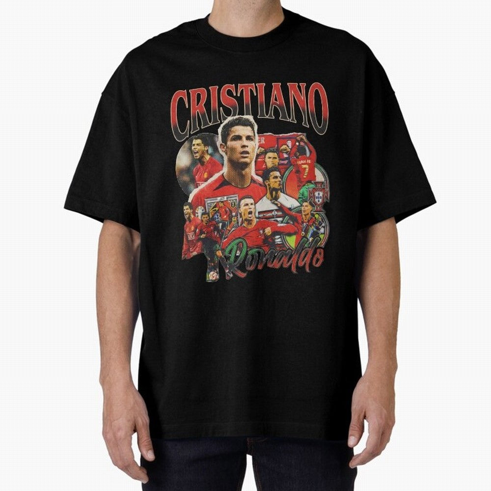 Retro Cristiano Ronaldo Oversized T-Shirt Carry the Colors and Pride of Global Football Passion for FIFA World Cup 2026 Group Stage, with Messi, Neymar and Mbappe, England and Germany, Classic Soccer Heritage, Championship Pressure, Fan Loyalty and