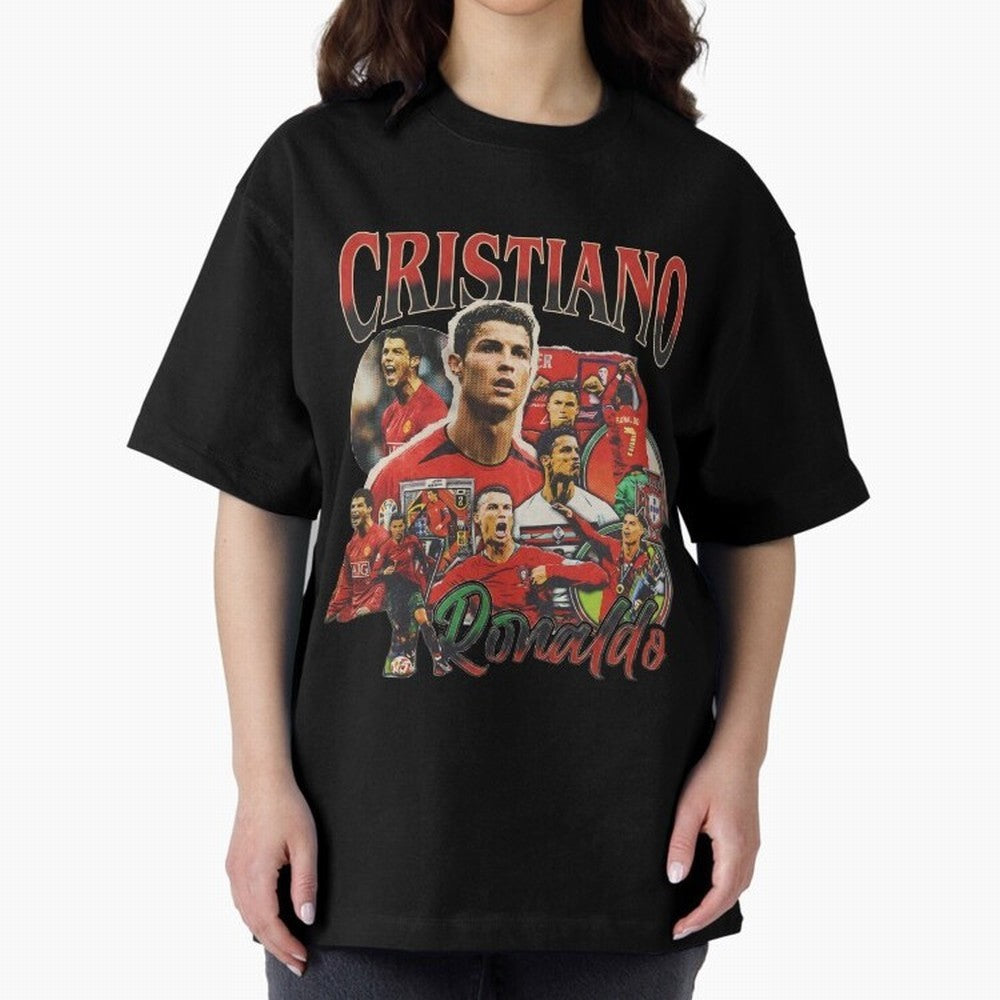 Retro Cristiano Ronaldo Oversized T-Shirt Carry the Colors and Pride of Global Football Passion for FIFA World Cup 2026 Group Stage, with Messi, Neymar and Mbappe, England and Germany, Classic Soccer Heritage, Championship Pressure, Fan Loyalty and