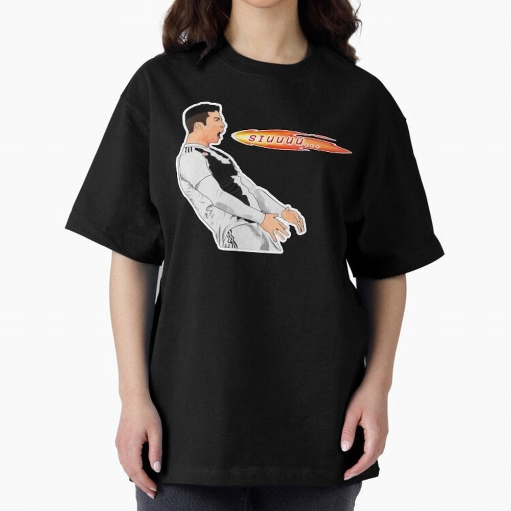 Siuuu Cristiano ronaldo funny Oversized T-Shirt Stand Out with Spirit from FIFA World Cup 2026 Group Stage Capturing Messi, Portugal, Spain and Germany Energy, Vintage Soccer Flavor, Modern Football Stars, National Flags and Final Night Emotion;