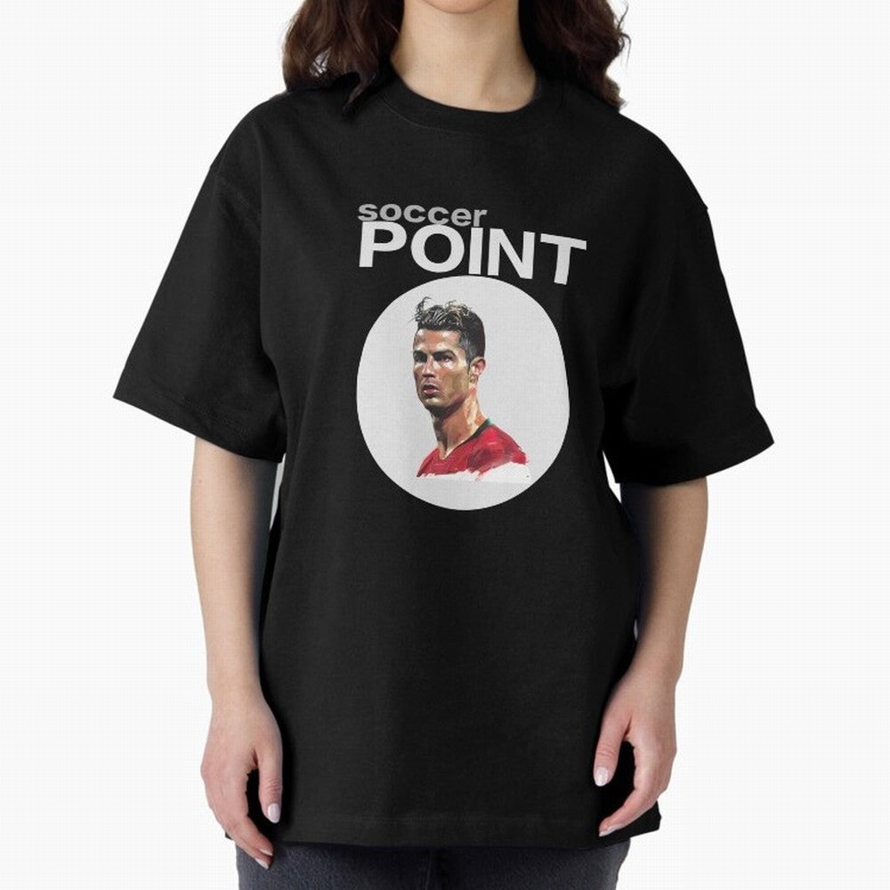 soccer POINT Oversized T-Shirt Capture Stadium Memories from the FIFA World Cup 2026 Journey through Messi and Cristiano Ronaldo Highlights, Portugal, Spain and Germany Pride, Soccer Culture, Superstar Moments, National Team Dreams and Competitive