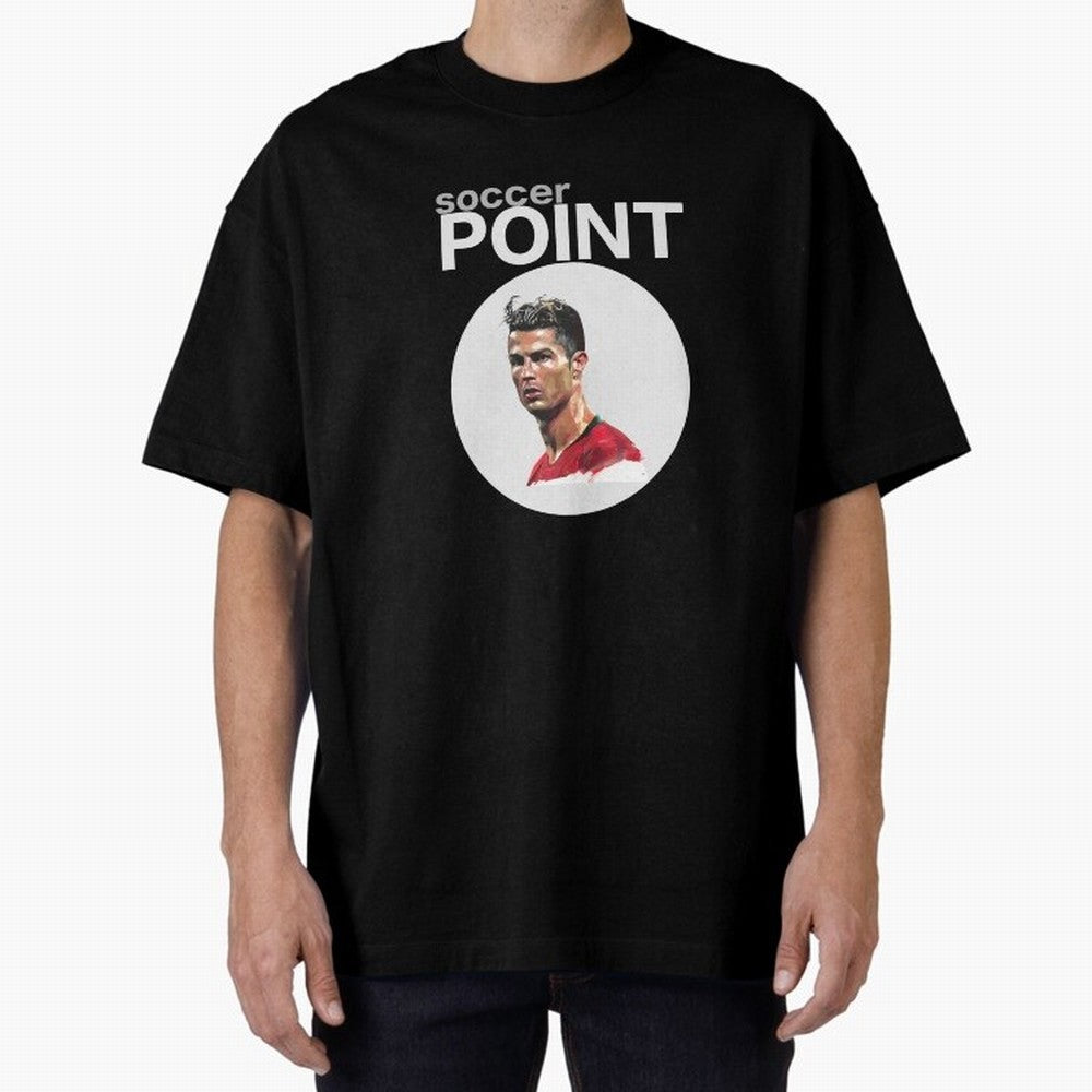 soccer POINT Oversized T-Shirt Capture Stadium Memories from the FIFA World Cup 2026 Journey through Messi and Cristiano Ronaldo Highlights, Portugal, Spain and Germany Pride, Soccer Culture, Superstar Moments, National Team Dreams and Competitive