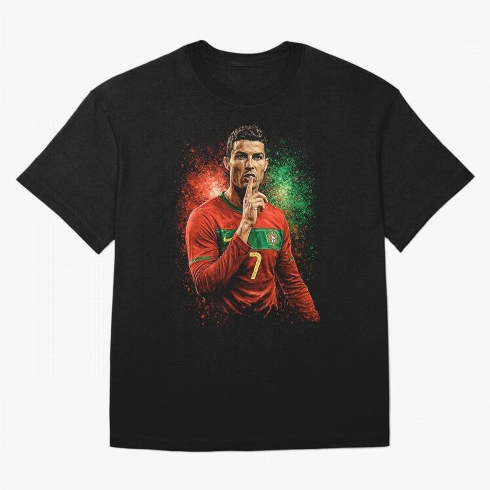 Cristiano Ronaldo Football Legend Oversized T-Shirt Feel the Trophy Chase of Global Football Passion for FIFA World Cup 2026 Group Stage, with CR7 and Messi, England and Germany, Football Passion, Legendary Performances, Festival Vibes and