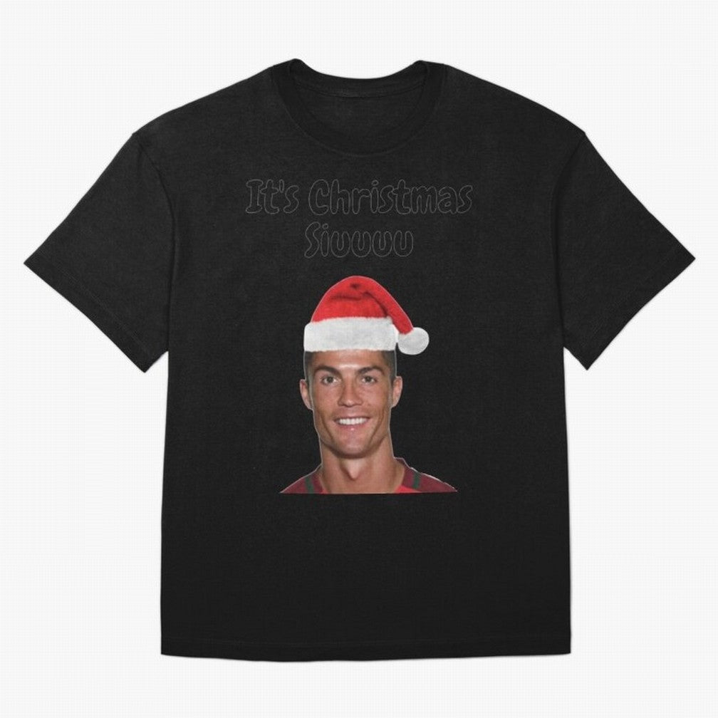 Cristiano Ronaldo Siuuu Funny Christmas Sweater Oversized T-Shirt Bring a Champion Mindset to Global Football Passion for FIFA World Cup 2026 USA Canada Mexico, Driven by Messi, Neymar and Mbappe, Spain and Netherlands, Retro Football Energy,