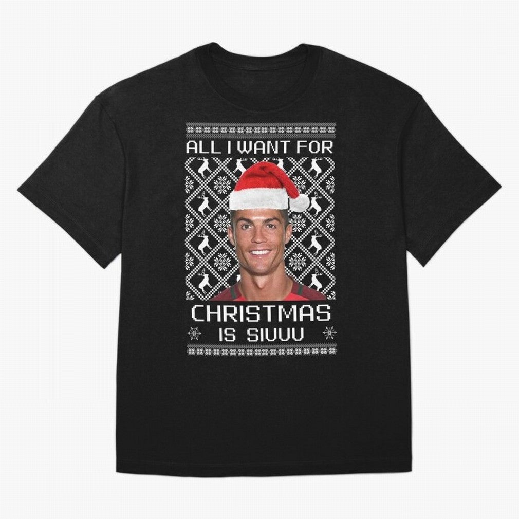 cristiano ronaldo siuuu christmas sweater Oversized T-Shirt Back the Journey through FIFA World Cup 2026 Group Stage Centered on CR7 and Messi, Spain and Netherlands Energy, Soccer Culture, Superstar Moments, National Team Dreams and Competitive