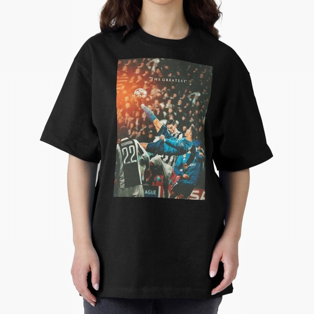 Ronaldo Bicycle Kick Skills Greatest, Ronaldo Gifts, Ronaldo Best Selling , Ronaldo Top Items Poste Oversized T-Shirt Represent Fans Who Live for FIFA World Cup 2026 USA Canada Mexico Made for Mbappe and Neymar, Portugal Energy, Fan Favorite