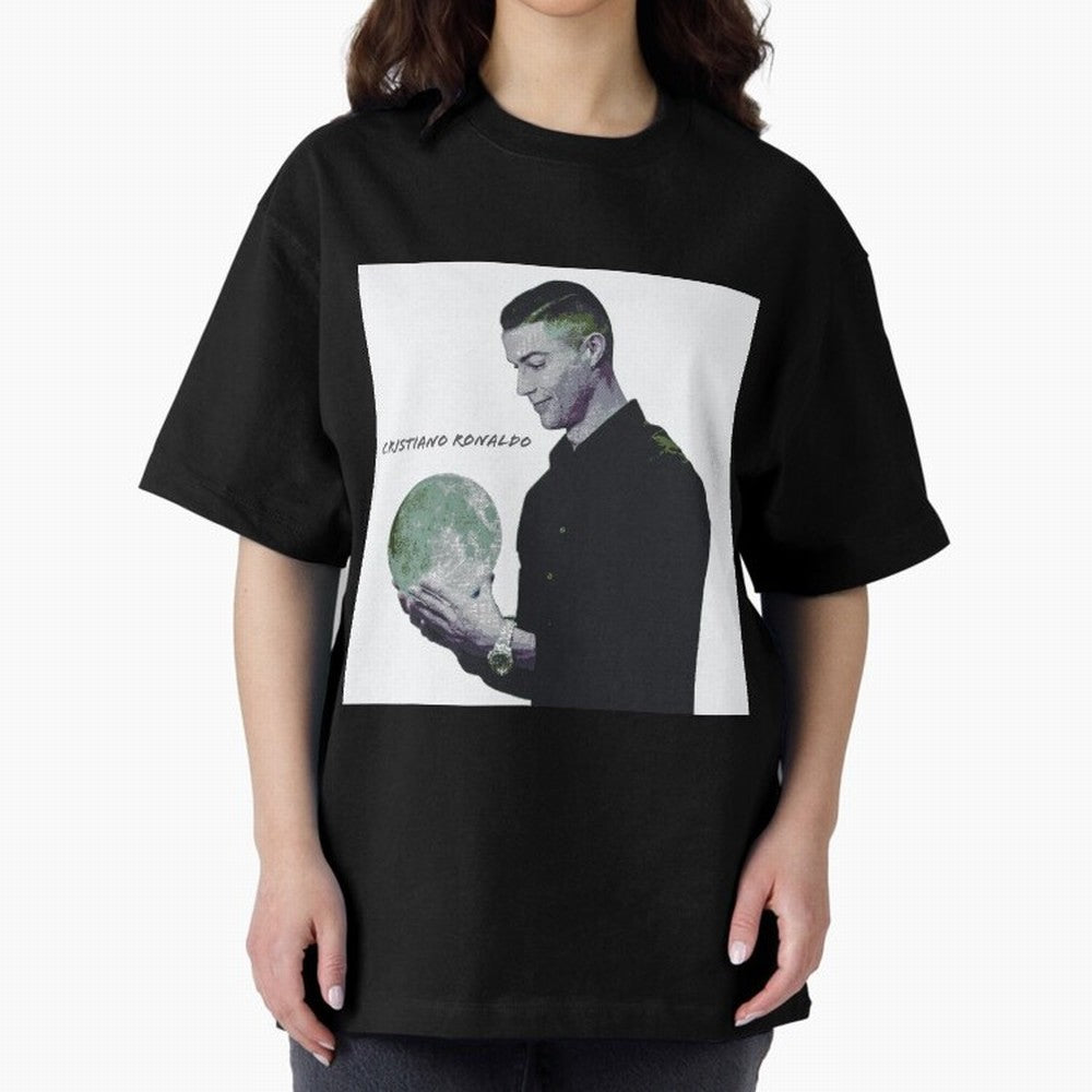 Cristiano Ronaldo art illustration. Cristiano Ronaldo sketch art Oversized T-Shirt Stand Out with Spirit from Match Day Hype around FIFA World Cup 2026, Messi and Cristiano Ronaldo, France and Portugal, Global Supporter Spirit, Legendary Goals,