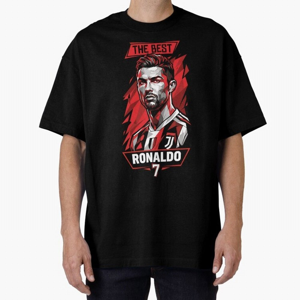 Cristiano Ronaldo CR7 Geometric Vector Portrait Oversized T-Shirt Capture Stadium Memories from the FIFA World Cup 2026 Group Stage Journey through Messi, Neymar and Mbappe Highlights, Argentina Pride, Champion Mindset, Group Stage Buzz, Knockout