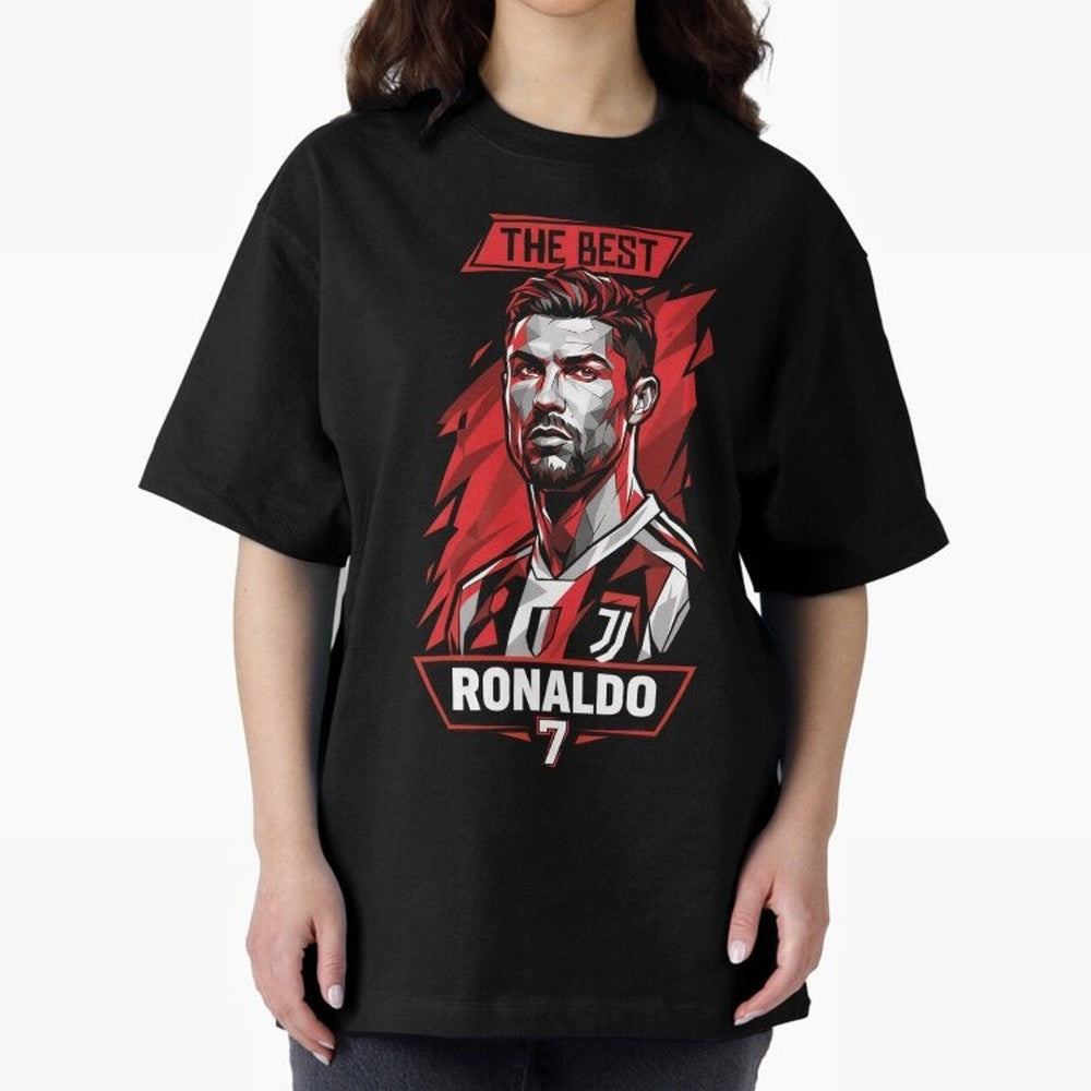 Cristiano Ronaldo CR7 Geometric Vector Portrait Oversized T-Shirt Capture Stadium Memories from the FIFA World Cup 2026 Group Stage Journey through Messi, Neymar and Mbappe Highlights, Argentina Pride, Champion Mindset, Group Stage Buzz, Knockout