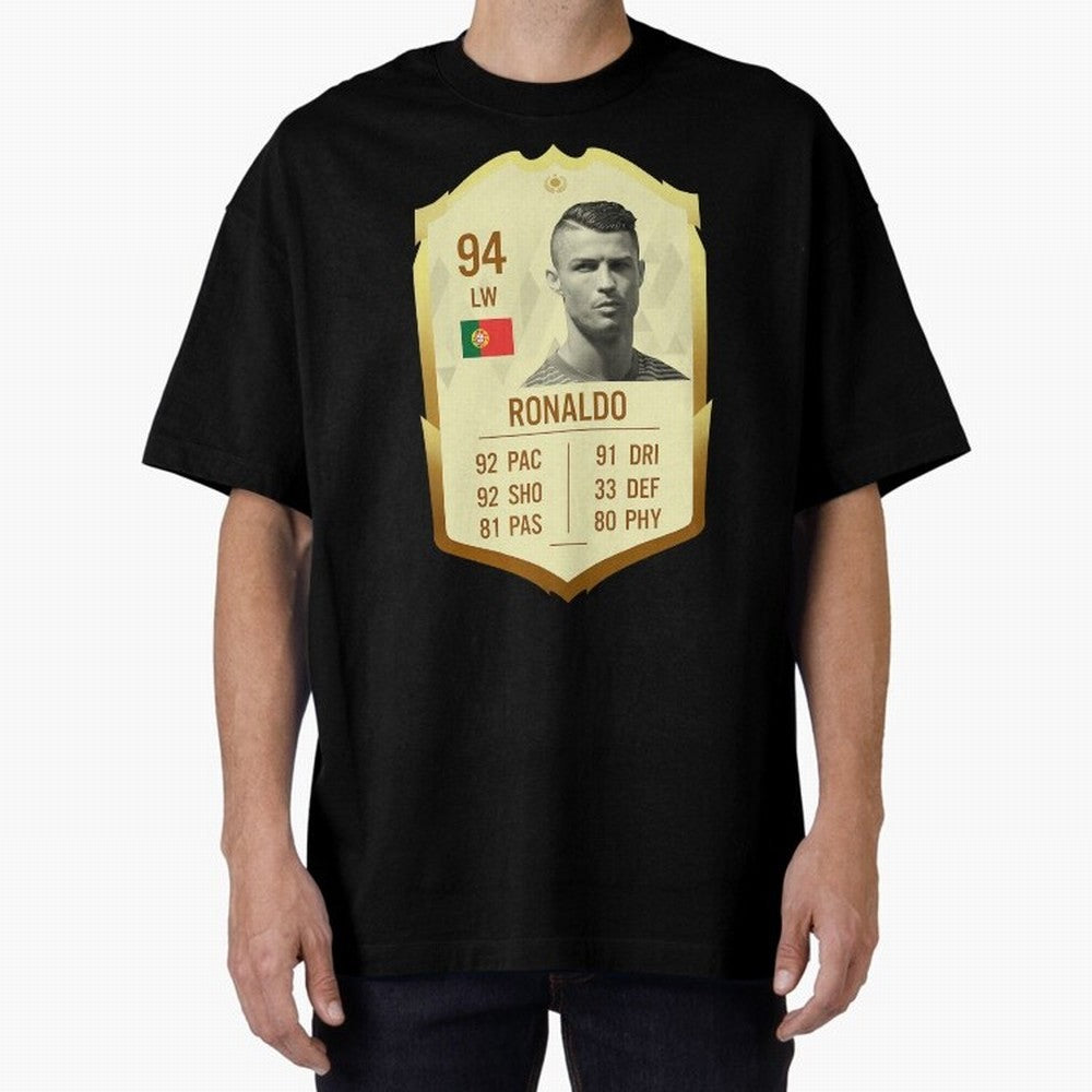 Cristiano Ronaldo Ultimate Card Oversized T-Shirt Celebrate the Biggest Stage of Match Day Hype around FIFA World Cup 2026, Haaland and Mbappe, Argentina, Football History, Final Match Energy, Crowd Noise and Once in a Lifetime Moments; Perfect for