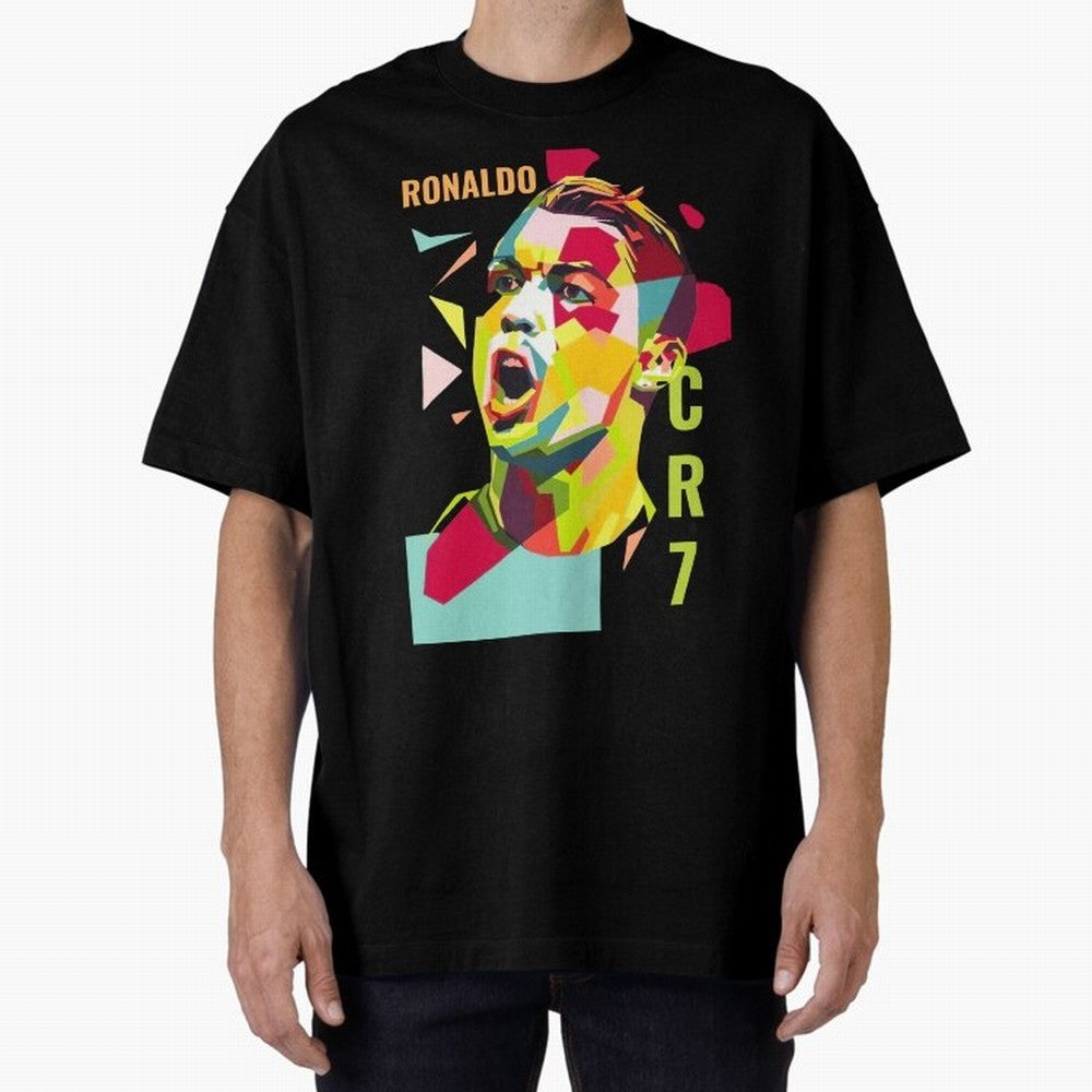 RONALDO CR7 Design Oversized T-Shirt Unlock the FIFA World Cup 2026 Journey through Haaland and Mbappe Highlights, France Pride, Vintage Soccer Flavor, Modern Football Stars, National Flags and Final Night Emotion; Created for Match Day Parties,
