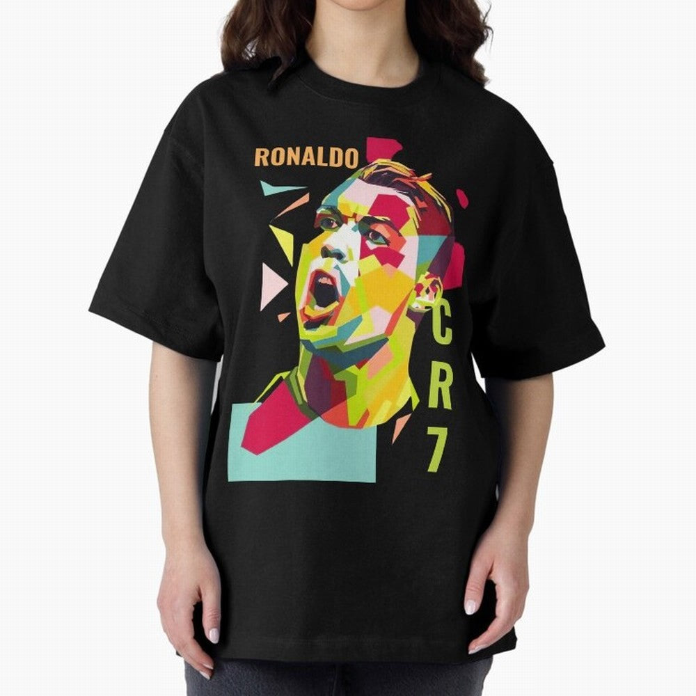 RONALDO CR7 Design Oversized T-Shirt Unlock the FIFA World Cup 2026 Journey through Haaland and Mbappe Highlights, France Pride, Vintage Soccer Flavor, Modern Football Stars, National Flags and Final Night Emotion; Created for Match Day Parties,
