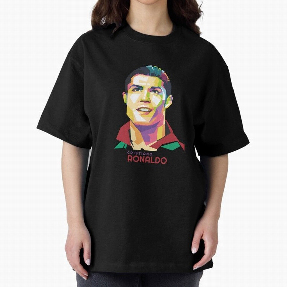Cristiano Ronaldo Oversized T-Shirt Stand with FIFA World Cup 2026 USA Canada Mexico for Fans of Haaland and Mbappe and England, France and Netherlands, Bringing Classic Soccer Heritage, Championship Pressure, Fan Loyalty and International Pride;