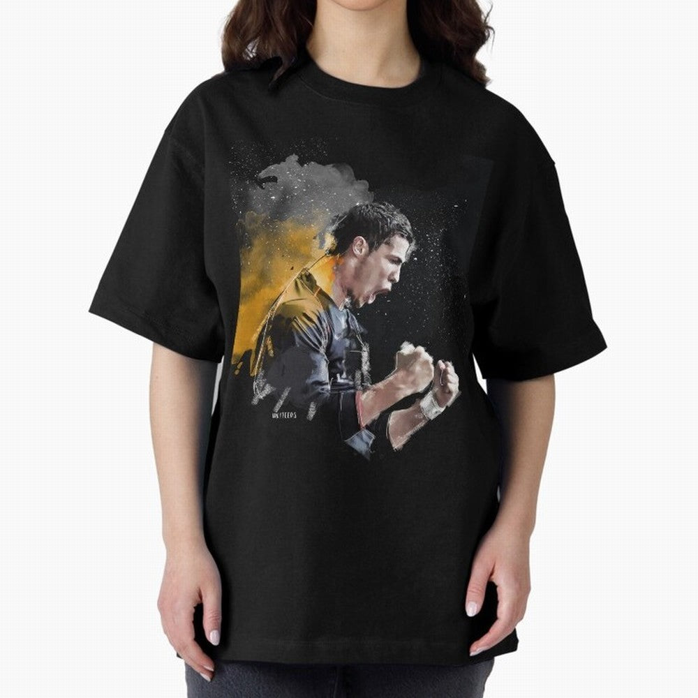 CRISTIANO RONALDO PAINTING Oversized T-Shirt Get Ready for Match Day Hype around FIFA World Cup 2026 Group Stage, Mbappe and Neymar, Spain, Vintage Soccer Flavor, Modern Football Stars, National Flags and Final Night Emotion; Perfect for Supporters