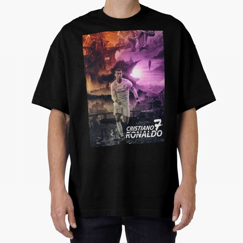 Cristiano Ronaldo | CR7 Design Oversized T-Shirt Unlock Match Day Hype around FIFA World Cup 2026 USA Canada Mexico, Mbappe and Neymar, Spain and Netherlands, Champion Mindset, Group Stage Buzz, Knockout Tension and Passionate Fan Culture; Made for