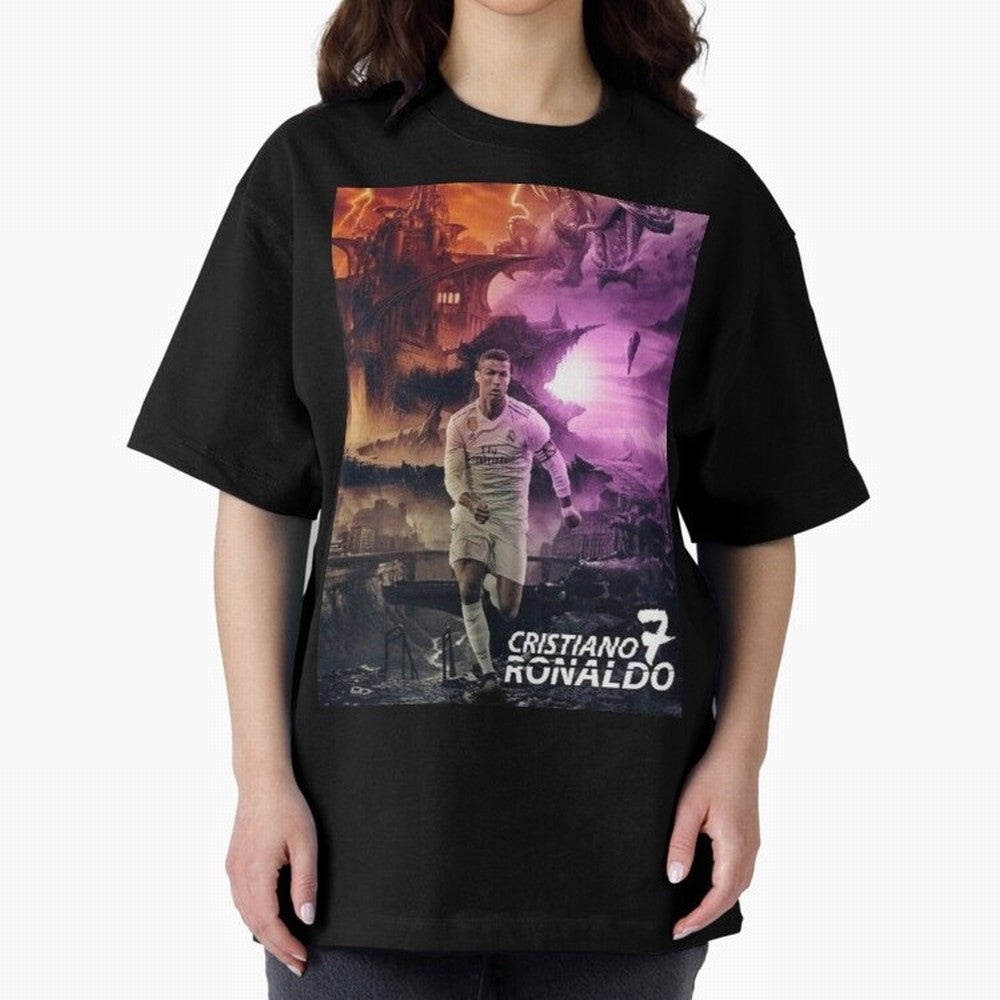 Cristiano Ronaldo | CR7 Design Oversized T-Shirt Unlock Match Day Hype around FIFA World Cup 2026 USA Canada Mexico, Mbappe and Neymar, Spain and Netherlands, Champion Mindset, Group Stage Buzz, Knockout Tension and Passionate Fan Culture; Made for