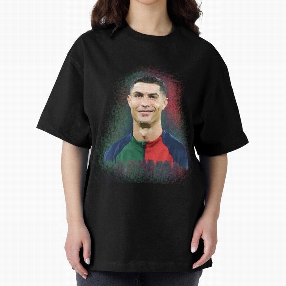 Cristiano Ronaldo digital art Oversized T-Shirt Back Your Heroes with Global Football Passion for FIFA World Cup 2026 Group Stage, Celebrating Messi and Cristiano Ronaldo, England and Germany, Stadium Chants, National Pride, Trophy Dreams and