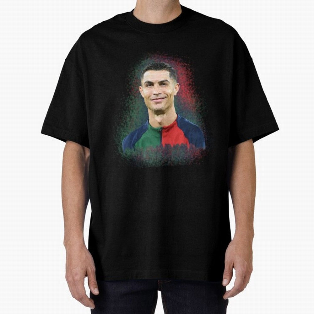 Cristiano Ronaldo digital art Oversized T-Shirt Back Your Heroes with Global Football Passion for FIFA World Cup 2026 Group Stage, Celebrating Messi and Cristiano Ronaldo, England and Germany, Stadium Chants, National Pride, Trophy Dreams and