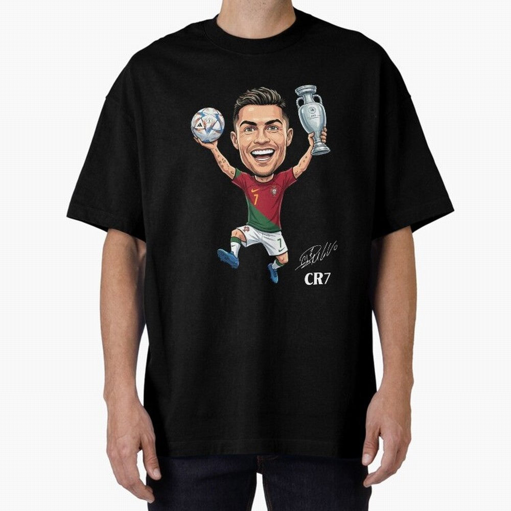 Cristiano Ronaldo Campion Oversized T-Shirt Live for the Drama of Match Day Hype around FIFA World Cup 2026 Group Stage, Mbappe, Brazil, Champion Mindset, Group Stage Buzz, Knockout Tension and Passionate Fan Culture; Ideal for Fans Who Follow